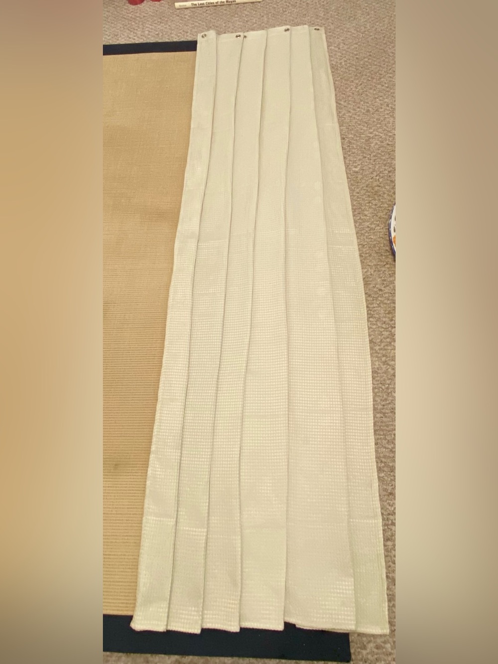 Martha Stewart Everyday Light Green  Waffle Weave Grommet Top Shower Curtain